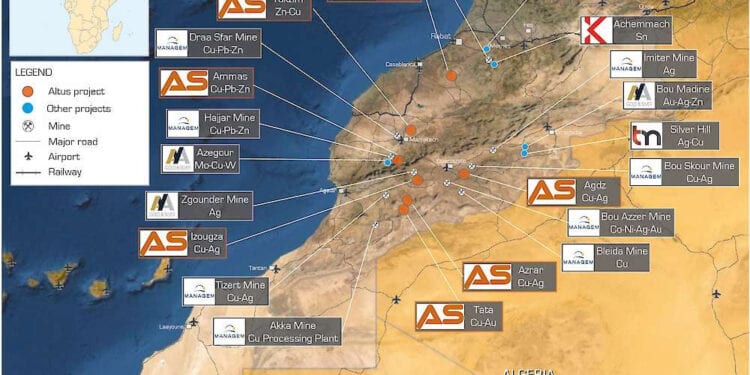 Altus Granted Three New Copper and Silver Projects In Morocco