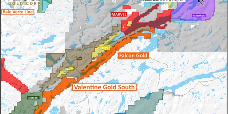 Falcon Gold Acquires Valentine Gold South Project, Canada