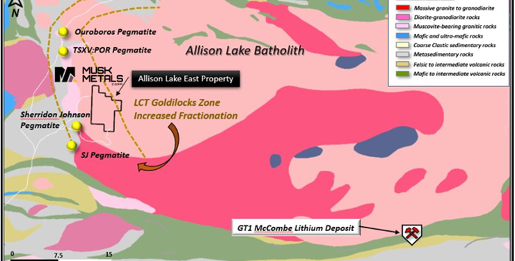 Musk Metals Takes To The Air At Allison Lake East Lithium Claims
