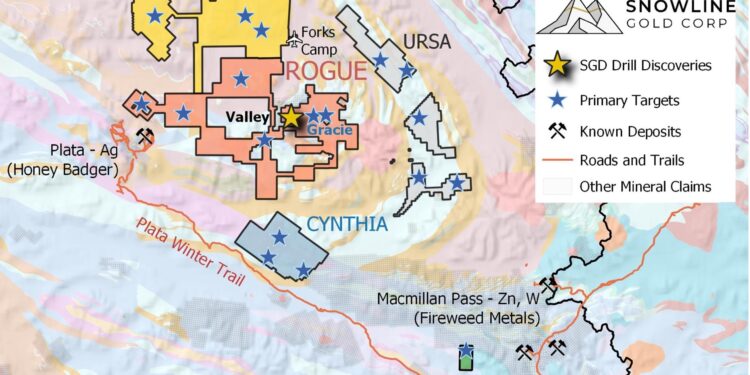 Snowline Gold Intersects Wide Zone of Shallow Mineralization in Yukon