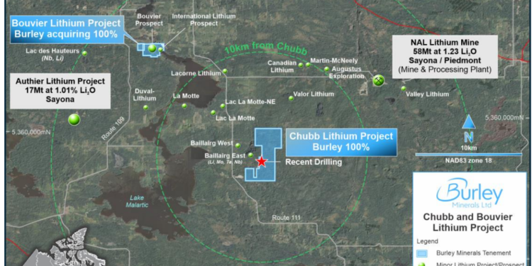 Burley Minerals Resumes Diamond Drilling at Lithium Project, Canada