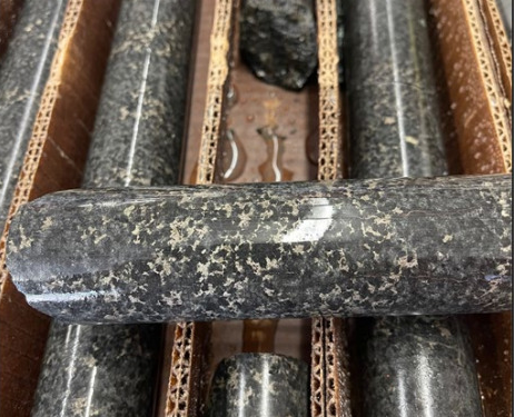 Nickel mineralization encountered between 296.03m and 298.7m depth in new drill hole 23TK0482 (Credit: Talon Metals Corp.)